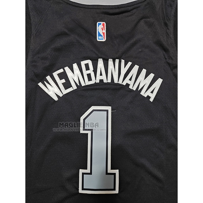 Maglia
 Victor Wembanyama NO 1 San Antonio Spurs Statement 2022-23 Nero
